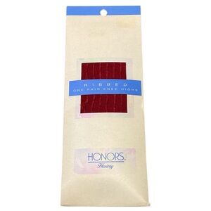 Honors Hosiery Garnet Red Ribbed Knee High Socks, Fits Sizes 9-11 New in Package